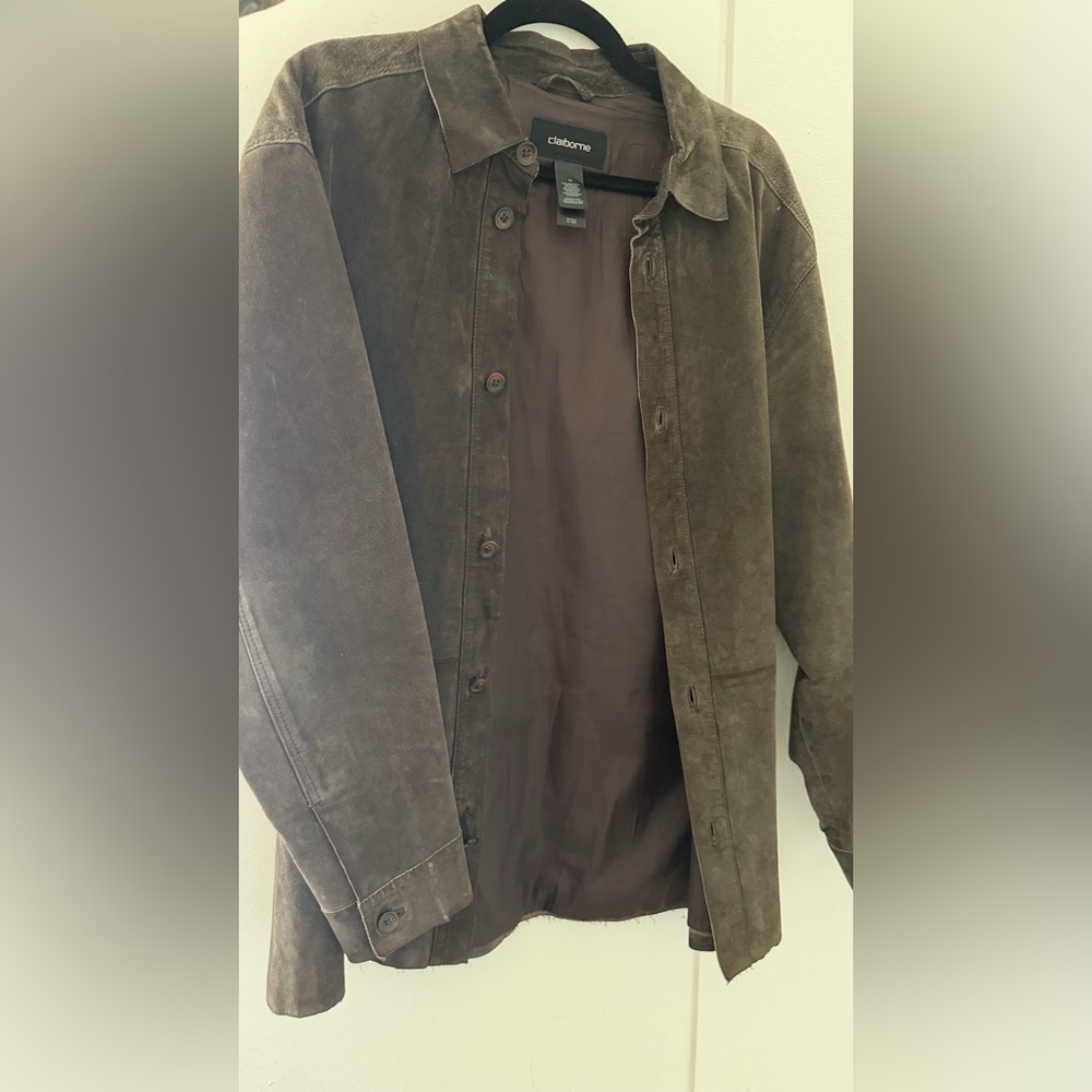 Men's 100% Suede Brown Shirt Jacket
